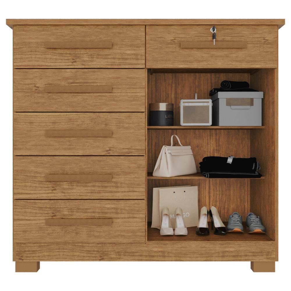 Cômoda 02 Portas 06 Gavetas E 01 Chave Itália Com Sapateira - 8