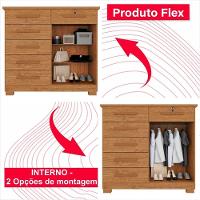 Cômoda 02 Portas 06 Gavetas E 01 Chave Itália Com Sapateira - 6