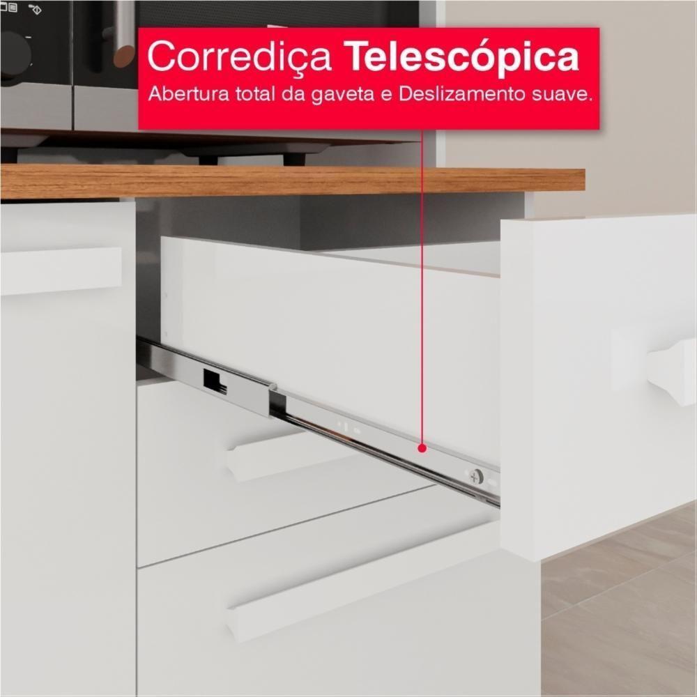 Cozinha 8 Portas 2 Gavetas Aurora Branca Com Espelho - 10