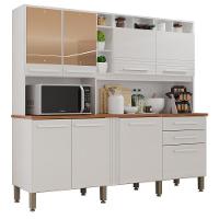 Cozinha 8 Portas 2 Gavetas Aurora Branca Com Espelho - 2