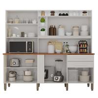 Cozinha 8 Portas 2 Gavetas Aurora Branca Com Espelho - 3