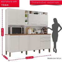 Cozinha 8 Portas 2 Gavetas Aurora Branca - 3