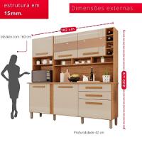 Cozinha 6 Portas 2 Gavetas ágata Com Espelho - 5