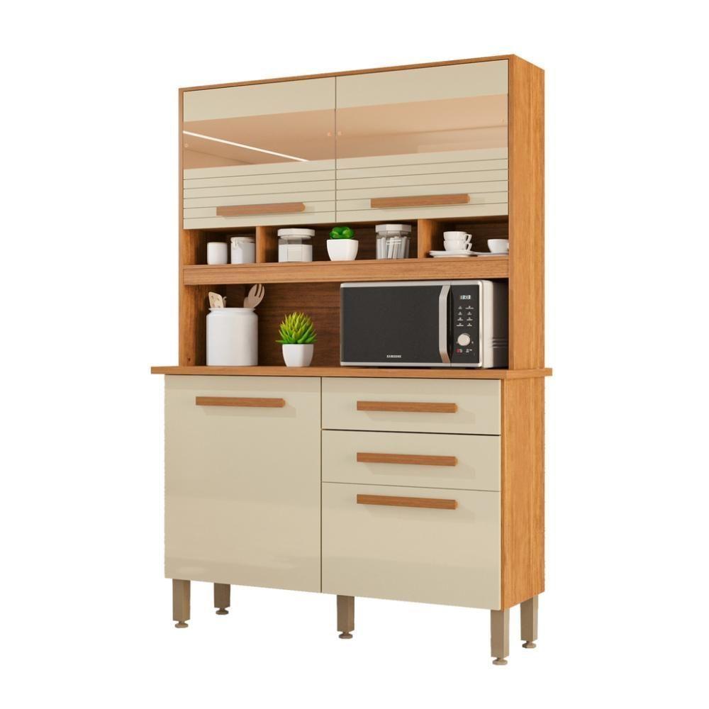 Cozinha 4 Portas 2 Gavetas Sara Frison Com Espelhos - 1