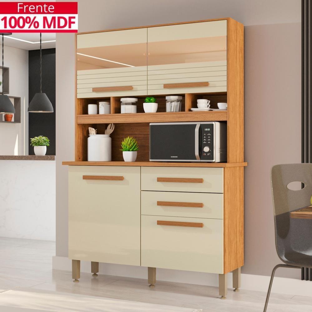 Cozinha 4 Portas 2 Gavetas Sara Frison Com Espelhos - 2