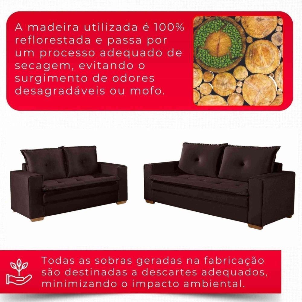 Conjunto De Sofás De 02 E 03 Lugares Unique - 4