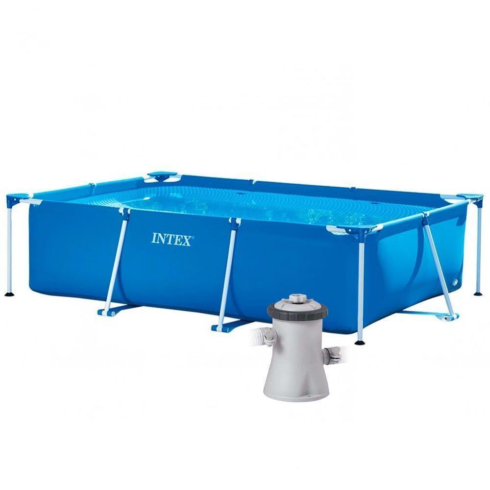 Piscina Estrutural Retangular 2.282 Litros Com Filtro 110v Intex - 1