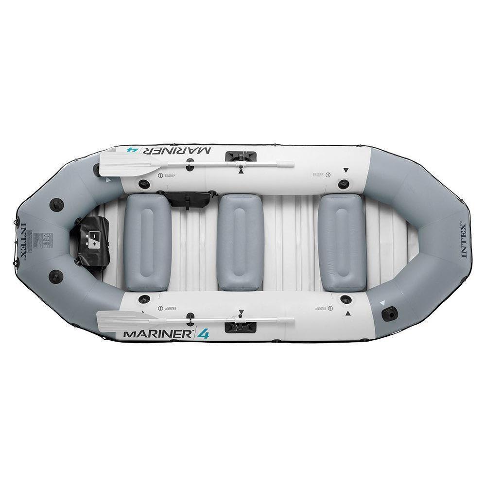 Bote Inflável Mariner 4 C/ Par Remos Bomba Capota Teto Removível Intex - 3
