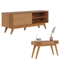 Rack Bancada Otawa Com Aparador Riviera Freijó - Colibri - 1