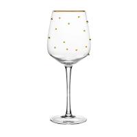 Conjunto 02 Taças Para Vinho De Vidro 350 Ml Balls Fio De Ouro Wolff - 2