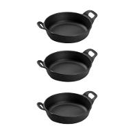 Kit 3 Travessas Redonda 14 Cm 0,4l Em Ferro Fundido Panela Mineira - 1