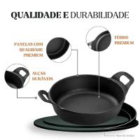Kit 3 Travessas Redonda 14 Cm 0,4l Em Ferro Fundido Panela Mineira
