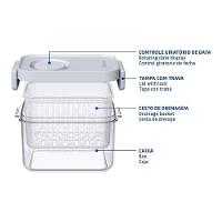 Pote Organizador De Geladeira 0,9l Organizzare Com Controle De Umidade Tramontina 61820-090 - 3