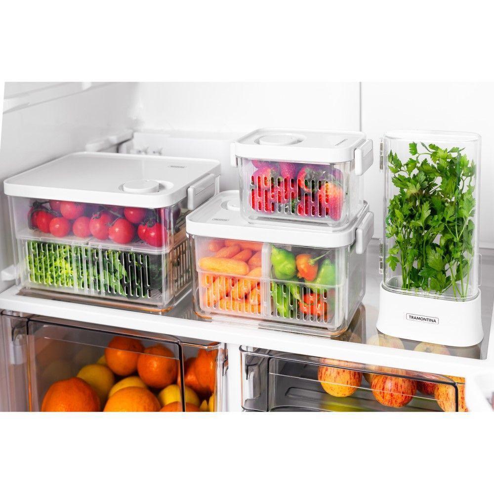Pote Organizador De Geladeira 2,8l Organizzare Com Controle De Umidade Tramontina 61820-280 - 6