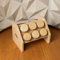 Conjunto 6 Potes Em Vidro Com Tampa De Rosca E Suporte De Bambu Wolff - 5