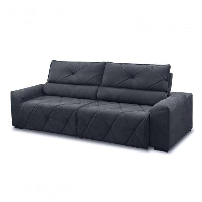 Sofá 3 Lugares 2,00m Retrátil E Reclinável Houston - Coliseu Cor:cinza