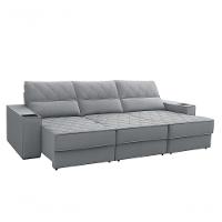 Sofa Retratil Reclinavel Munique 2,90m 3 Lugares - Coliseu Cor:cinza - 1