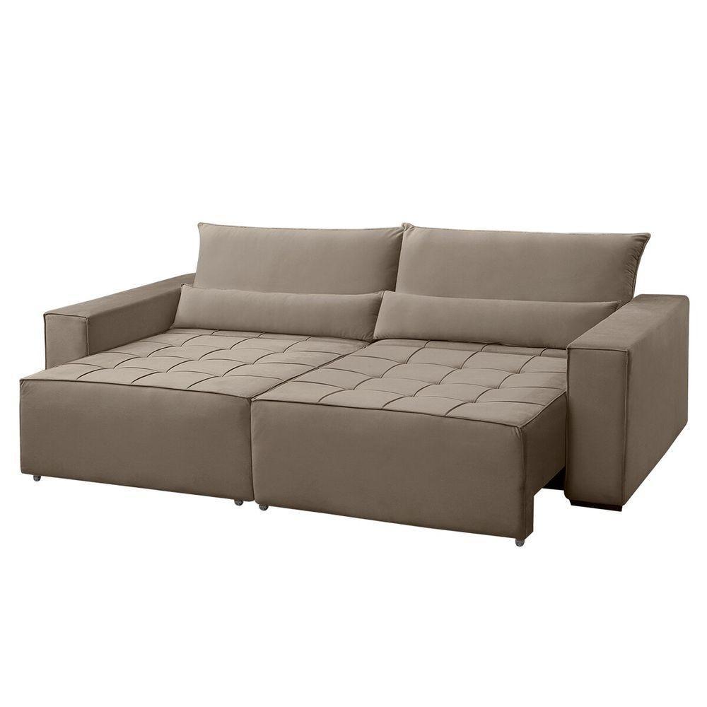 Sofa 4 Lugares 2,40m Retrátil E Reclinável Nepal - Coliseu Cor:bege - 2