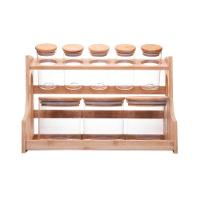 Conjunto 8 Potes Em Vidro Com Tampa E Suporte De Bambu Wolff - 2