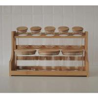 Conjunto 8 Potes Em Vidro Com Tampa E Suporte De Bambu Wolff - 7