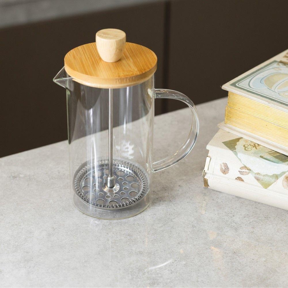 Cafeteira Francesa 600 Ml Em Vidro E Tampa De Bambu Wolff - 4
