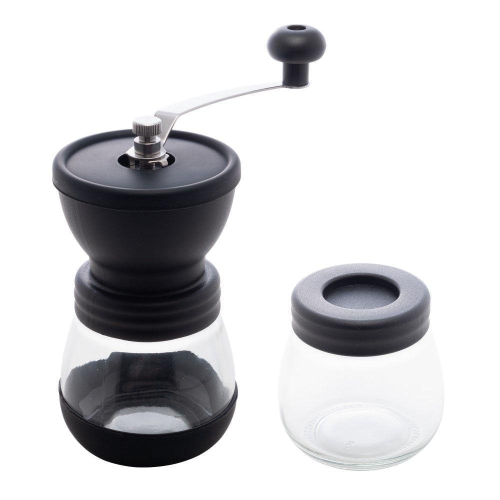 Moedor De Café Em Aço Inox Com Porta Pó Extra De Vidro Preto Lyor - 1