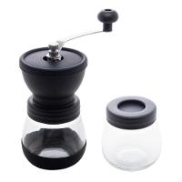 Moedor De Café Em Aço Inox Com Porta Pó Extra De Vidro Preto Lyor - 1