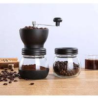 Moedor De Café Em Aço Inox Com Porta Pó Extra De Vidro Preto Lyor - 5