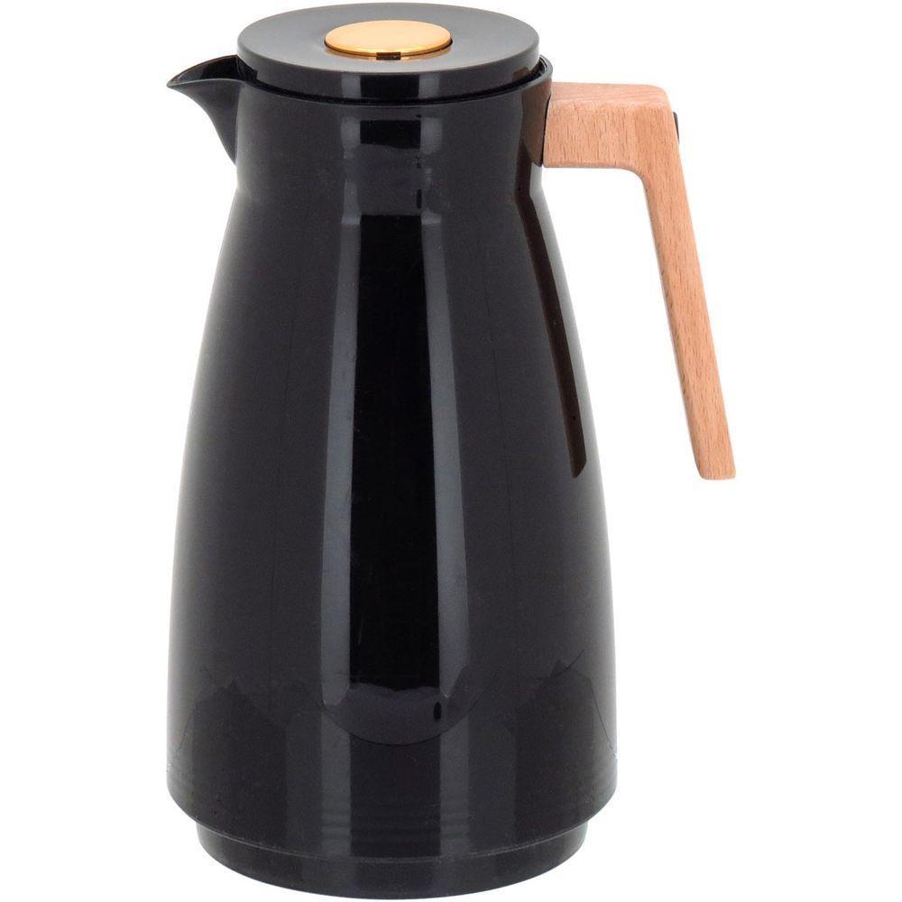 Maison Garrafa Térmica 26X13X13Cm 1L Plástico Preto Ampola Vidro - 1