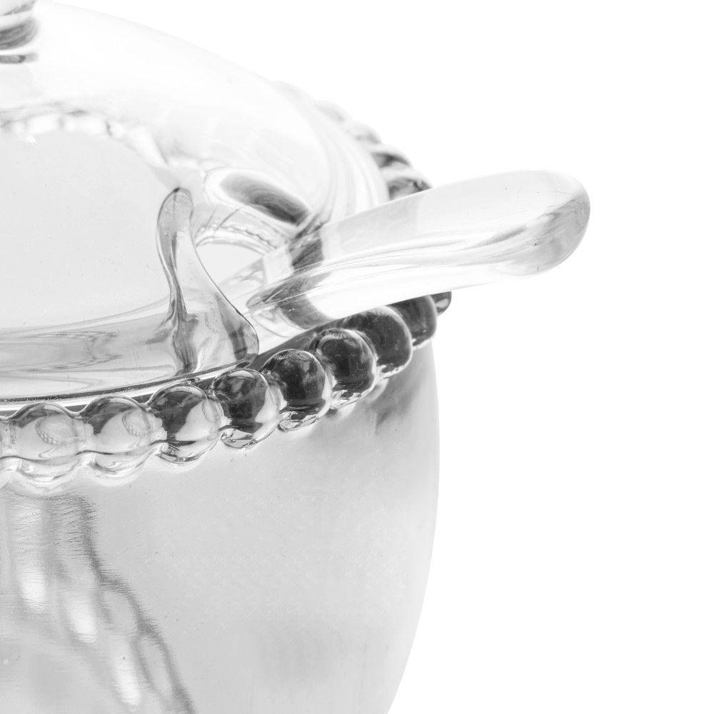 Açucareiro Com Colher E Tampa De Cristal Pearl 9 X 7,5 Cm Wolff - 3