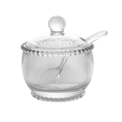 Açucareiro Pearl com Colher e Tampa em Cristal Transparente Wolff