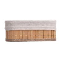 Conjunto 3 Cestos Retangulares De Bambu Com Forro Em Tecido Lyor - 2