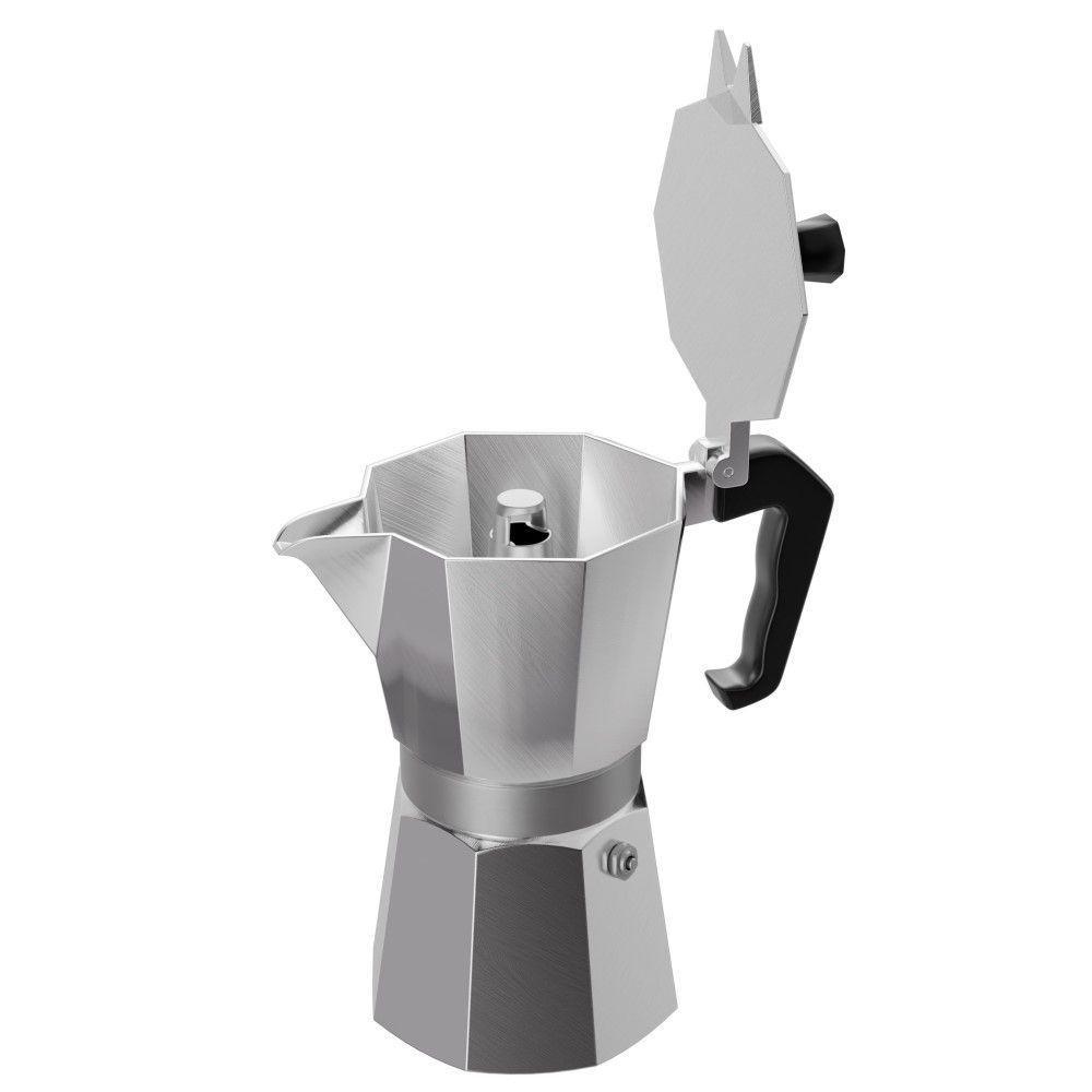 Cafeteira Italiana 250 Ml Em Alumínio Com Cabo Em Baquelite Lyor - 3