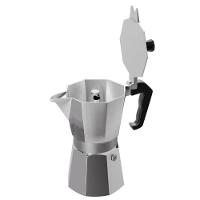 Cafeteira Italiana 250 Ml Em Alumínio Com Cabo Em Baquelite Lyor - 3