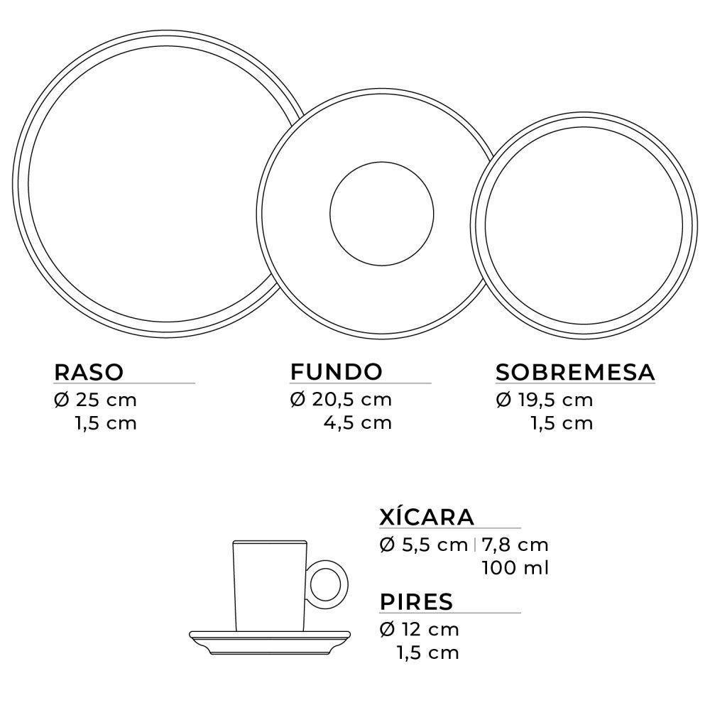 Aparelho De Jantar 20 Peças Basic Rust Porto Brasil - 7
