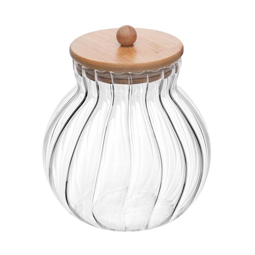 Porta Mantimentos De Vidro 700 Ml Com Tampa De Bambu Classic Wolff - 1