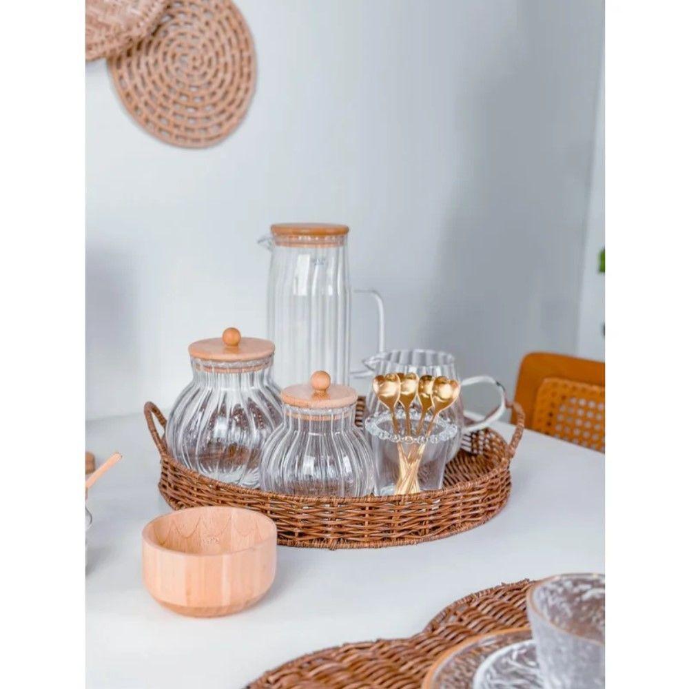 Porta Mantimentos De Vidro 700 Ml Com Tampa De Bambu Classic Wolff - 3