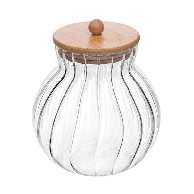 Porta Mantimentos Classic 700ml de Vidro Borossilicato com Tampa de Bambu Transparente Wolff