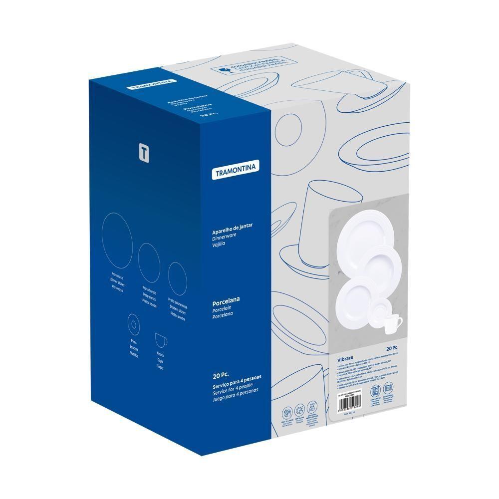 Aparelho De Jantar Tramontina Vibrare Em Porcelana Decorada 20 Peças - 3