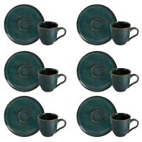 Conjunto De Xícara De Chá Com Pires 06 Peças Bio Oceano Porto Brasil - 1