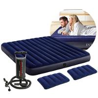 Colchão Inflável Casal King Dura Beam Downy Aveludado 272kg Com 2 Travesseiros Infláveis E Bomba Manual Intex - 1