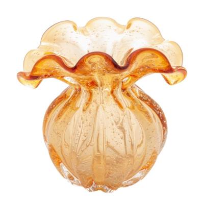 Vaso De Vidro Italy âmbar 18 X 16 Cm Lyor