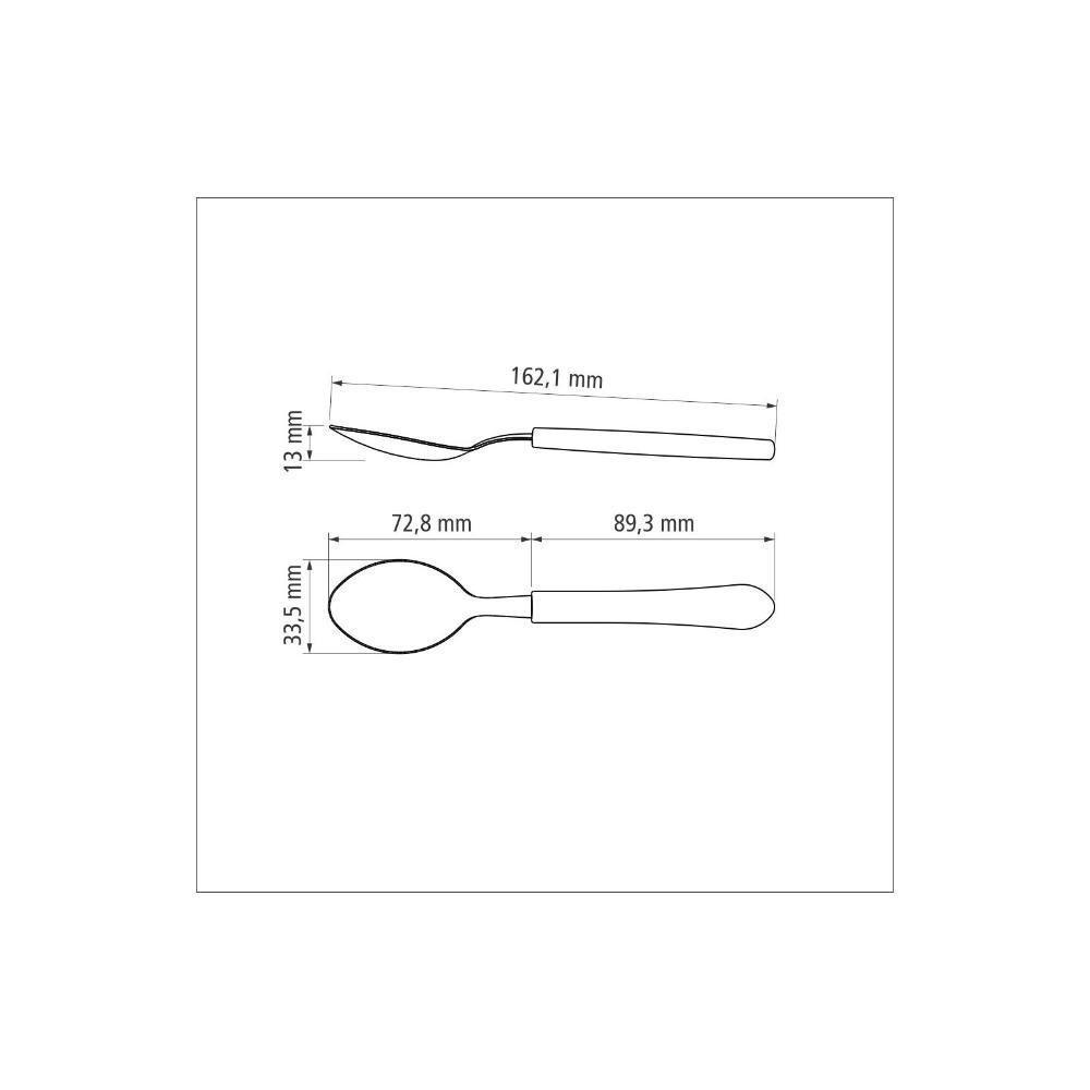 12 Colheres Sobremesa Tramontina Leme Com Lâmina Em Aço Inox Cabo De Polipropileno Azul Oceano - 2