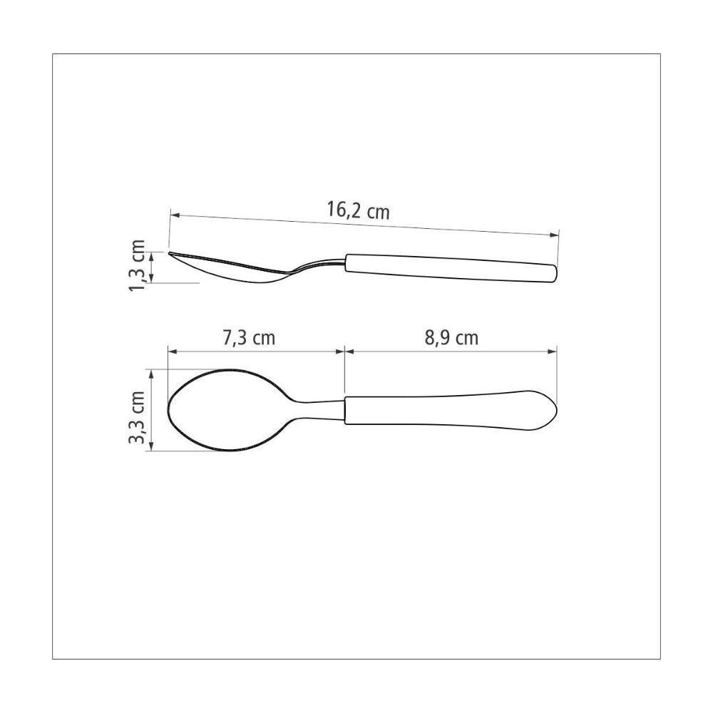 12 Colheres Sobremesa Tramontina Leme Com Lâmina Em Aço Inox Cabo De Polipropileno Azul Oceano - 7