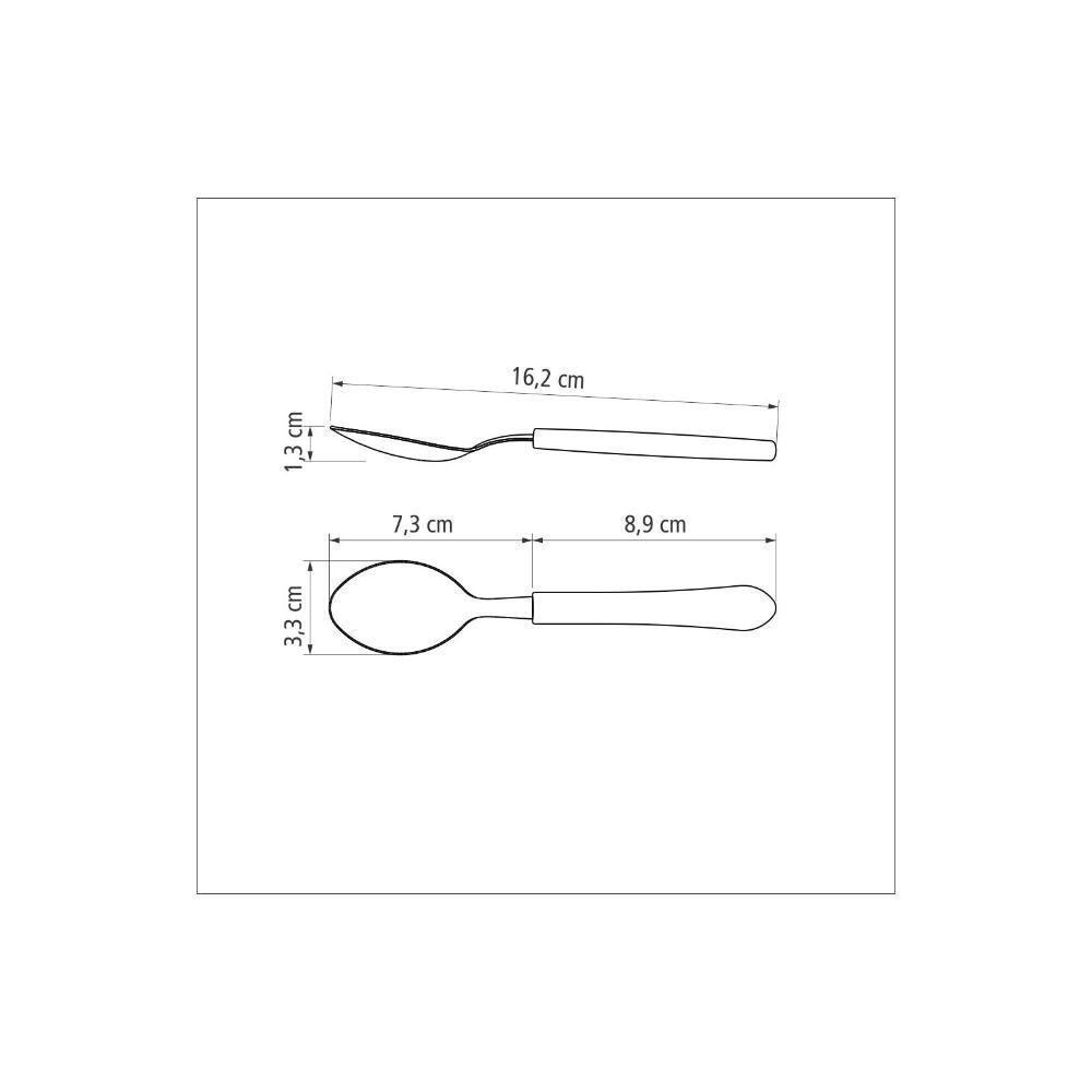 12 Colheres Sobremesa Tramontina Leme Com Lâmina Em Aço Inox Cabo De Polipropileno Azul Oceano - 9