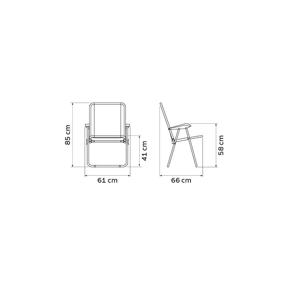 Cadeira De Praia Tramontina Creta Master Em Alumínio Com Assento Verde Oliva - 5