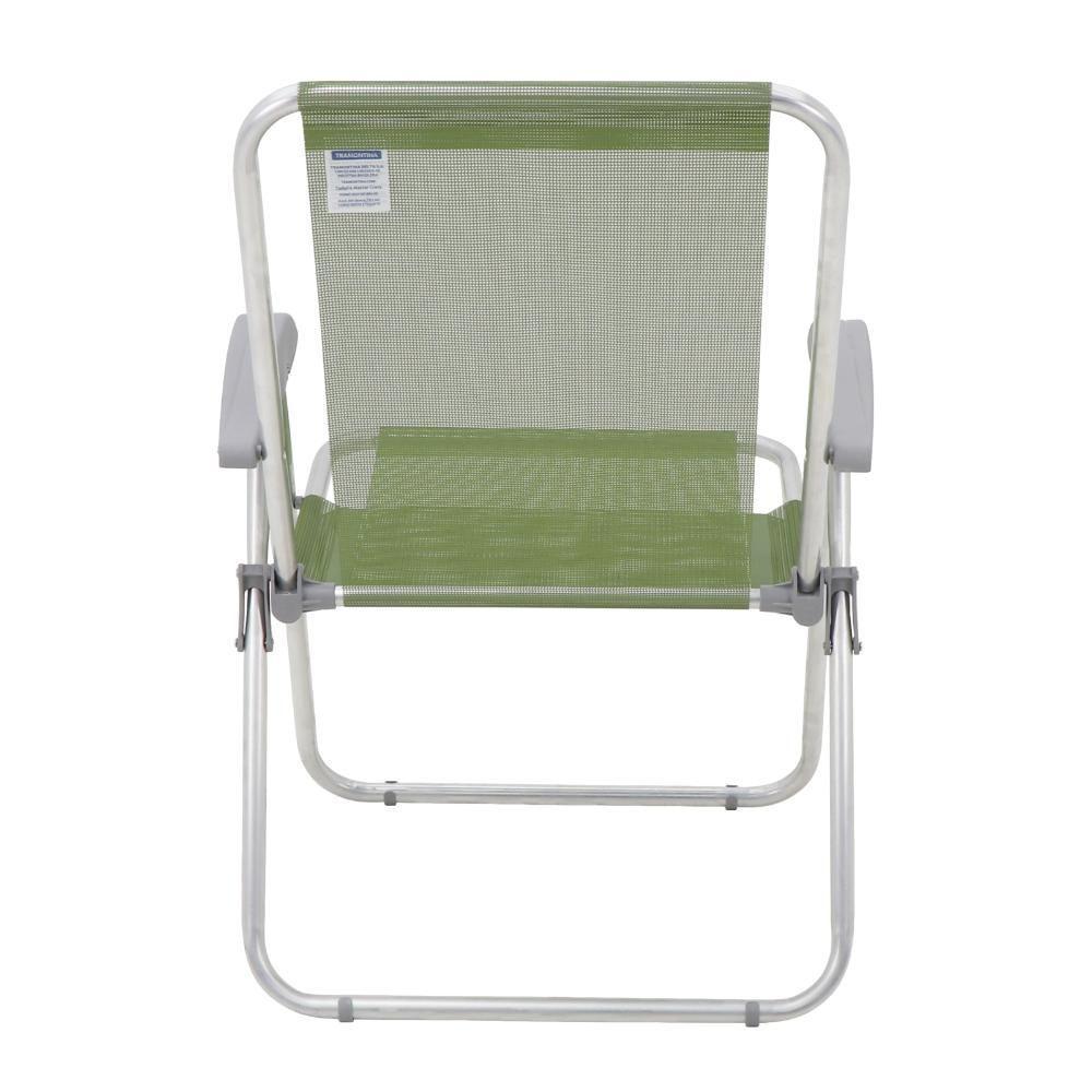 Cadeira De Praia Tramontina Creta Master Em Alumínio Com Assento Verde Oliva - 8