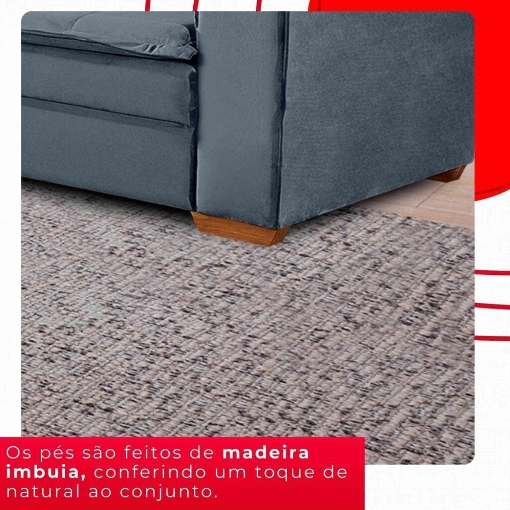 Sofá Unique 2,10m Com Pés De Madeira 3 Lugares Confortável - 7