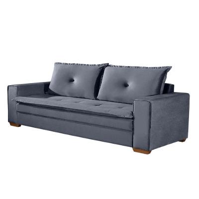 Sofá Unique 2,10m Com Pés De Madeira 3 Lugares Confortável