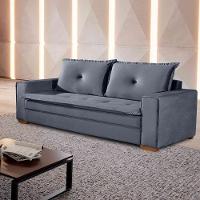 Sofá Unique 2,10m Com Pés De Madeira 3 Lugares Confortável - 2